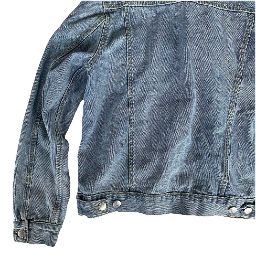 Sears Roebucks Denim Trucker Jacket Mens Medium 100% cotton Jean jacket - Picture 9 of 11